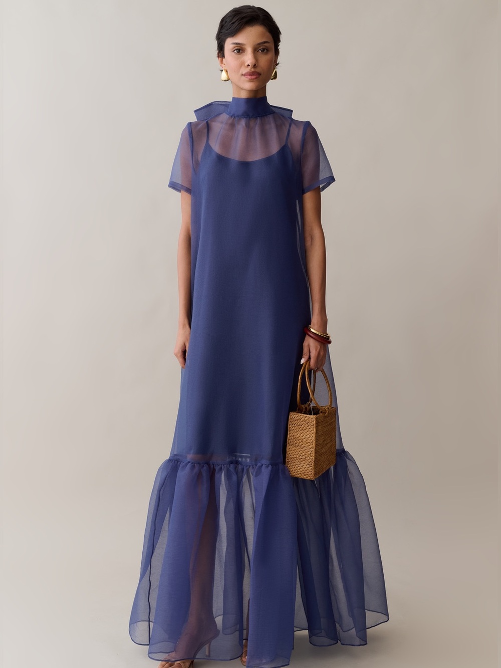 NWT Few Moda Melody Maxi Dress size Large L Navy Blue Caara